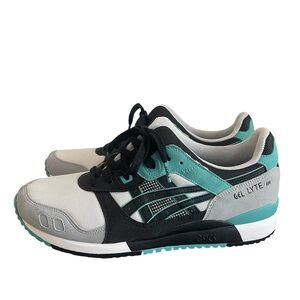 Mens Asics Gel Lyte III Black White Teal Sneakers